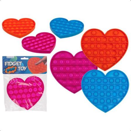 2-pack Pop It Leksak Fidget Toy Stress Hjärtformat Olika Färger Multifärg