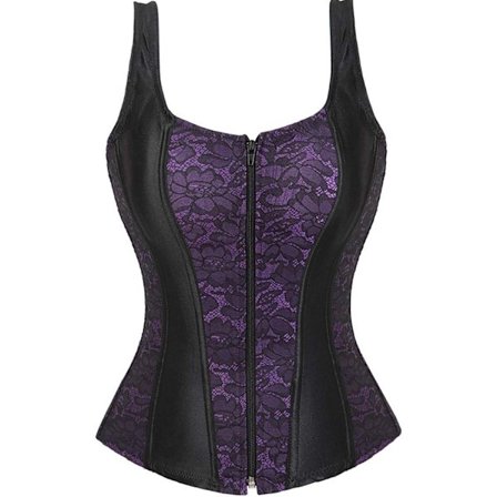 Korsetter för kvinnor Overbust Bustier Top Gothic Sexy Shoulder