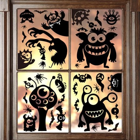 Halloween Store Vinduesdekorationer Monster Silhuetter Hall