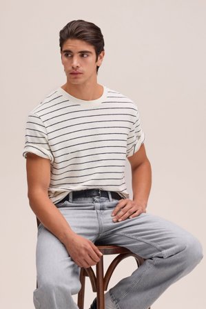 NN.07 Pedro T-Shirt Herren Blau Bio-Baumwolle