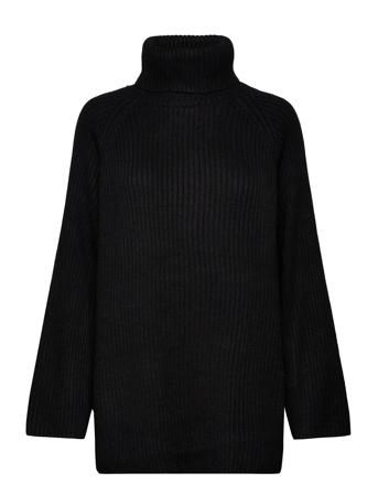 Roll-Neck Knitted Sweater Høyhalset Pologenser Svart Gina Tricot*Betinget Tilbud