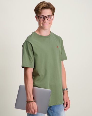 Polo Ralph Lauren Cotton Jersey Crewneck Tee Grün T-Shirts Jungen - Kids Brand Store