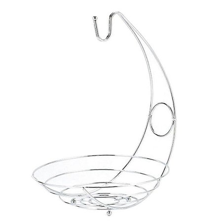 2 i 1 Bananhenger Fruktskål Jernholder Oppbevaringskurv Stativ Krok Kjøkkenoppbevaring