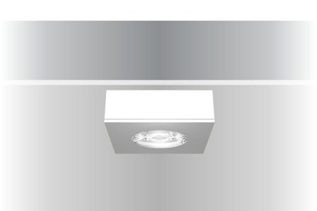 SYNERGY 21 LED Deckeneinbauspot Helios schwarz, quadratisch, Aufputzrahmen