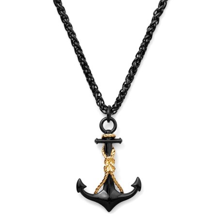 Tadd Black Anchor & Knot Necklace for Men - Steel necklaces