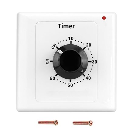 60 Minutters Timer, AC 220V, 15A, Intelligent Mekanisk Nedtellingstimer, Tidsbryter, Panel Timer Kontrollknapp 86