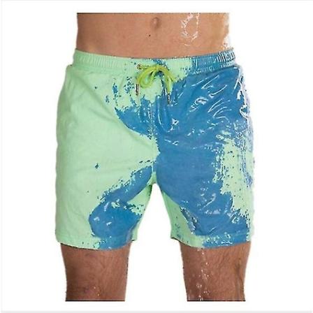 Magical Change Color Beach Shorts Menn Badebukse Badetøy Quick Dry Bading Blue S