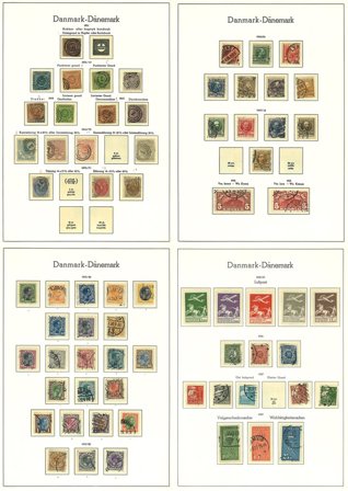 Danmark til 1970 - Samling i 1 frimärksalbum - Stemplet