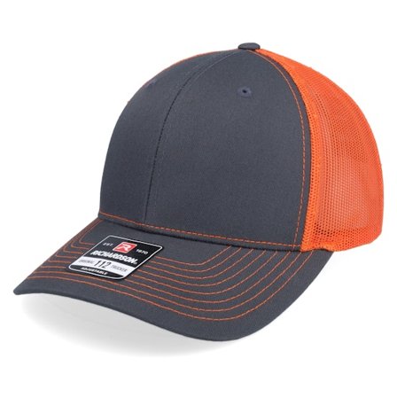 Richardson - Grey trucker Czapka Z Daszkiem - 112 Split Charcoal/Orange Trucker @ Hatstore