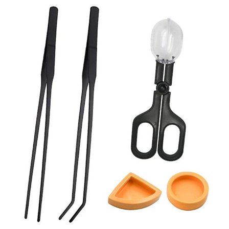 5-pakke Reptilfôringsverktøy Pinsett Skål og Amfibietang Cl