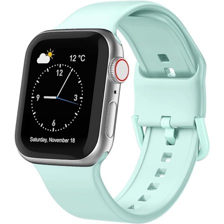 Apple Watch-rem i myk silikon, sportsarmbånd, erstatningsrem, egnet for hele Iwatch-serien (mintgrønn 42/44/45 mm)