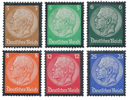 Tyske Rige 1934 - MICHEL 548-553 - Postfrisk