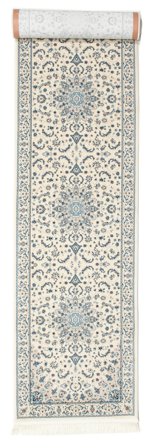 Médaillon Nain Emilia Blanc Crème/Bleu Clair Tapis Corridor Petit
