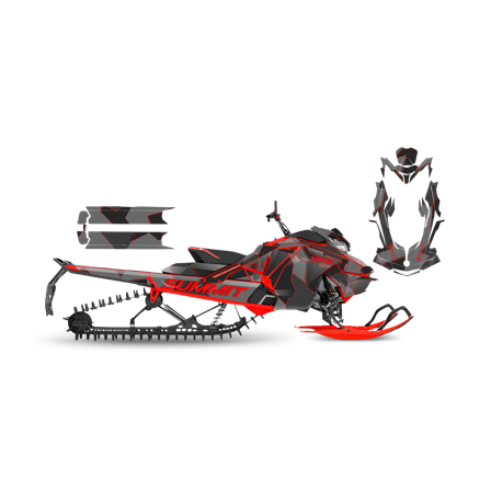 Dekalkit SweTown Karu Rød - Ski-Doo Summit X 850 E-Tec 165 2017-2023