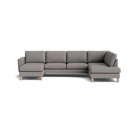 Haven U-sofa, venstrevendt - Loop Grå - 206x327x86 - Sofa, u-sofa