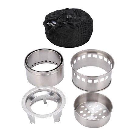 Sammenklappelig udendørs camping komfur bærbar rustfrit stål komfur træ picnic gasbrænder