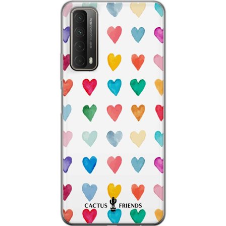 Yhteensopiva Puhelinkuori Huawei Huawei P smart 2021 Cactus and Friends - Watercolor Love Grid