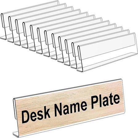 Høykvalitets 12-pakning akryl skrivebordsnavnskiltholder, kontorskrivebordsskiltholder lærernavnskilt | Skilt | Artswave - 2' X 8'