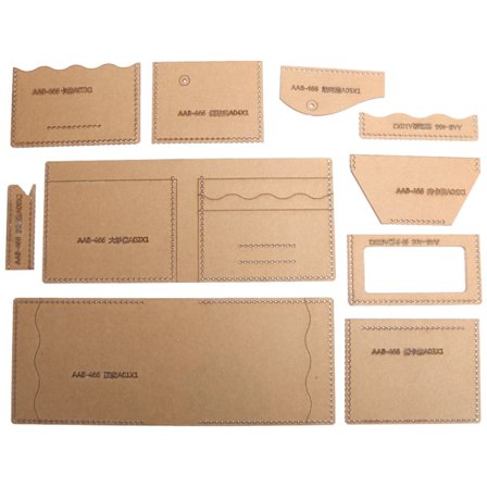 Kort lommebok i skinn med mønsterdesign, malsett for DIY-håndverk i akryl (AAB‐466)