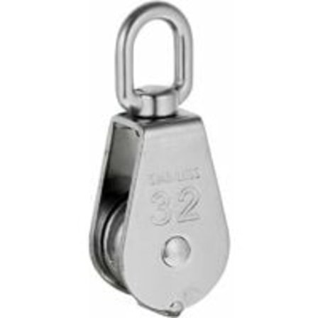 Robust enkeltrisskiva med rostfritt stål vridbar vridskiva block Max. Last 35-1000 kg - M32