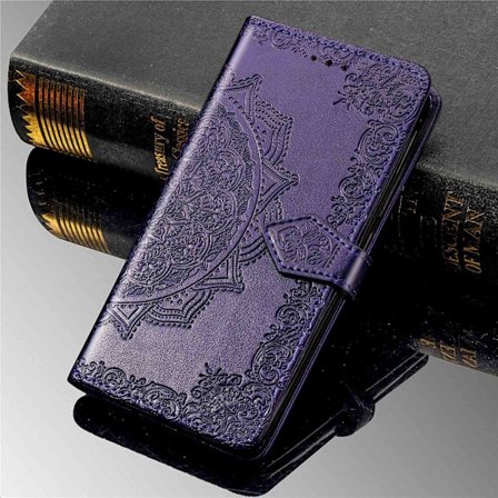 Etui til iPhone 15 Pro Lilla Lommebok med Kortholder Stativ Ensfarget Flip Lommebok med Kortholder