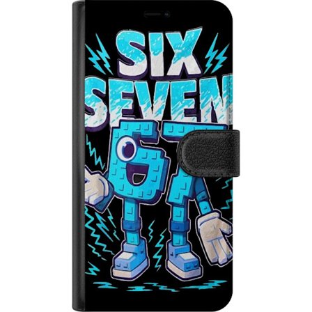 Kompatibelt Lommeboketui til Samsung Samsung Galaxy A36 Lekende blå illustrasjon med tallene Six Seven i retro arkadestil med kraftig typografi og gr