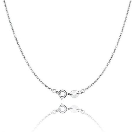 Sterling Sølv Kjede Halskjede for Kvinner Jenter Kabelkjede Halskjede Oppgradert Fjærringlås - Tynn & Robust
