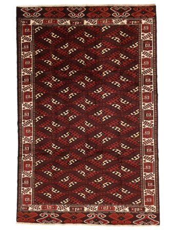 Turkaman Rug Oriental Black/Dark Red (Wool, Persia)