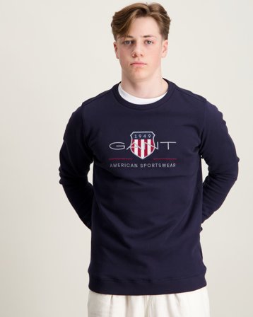 GANT Archive Shield Crew Neck Sweatshirt Blå Tröjor Kille - Kids Brand Store