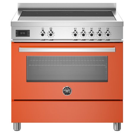 Bertazzoni PRO95I1EART Professional induksjonskomfyr med ovn 90 cm, Orange' - 'Orange, ral 2004 pantone 166 c, blank