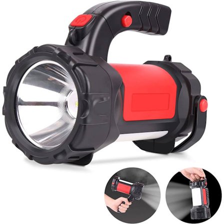 Genopladelig LED håndholdt lommelygte med høj lumen 20000mAh rød