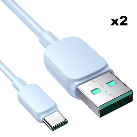 Joyroom USB Till USB C Kabel 1.2m - Ljusblå (2-pack)