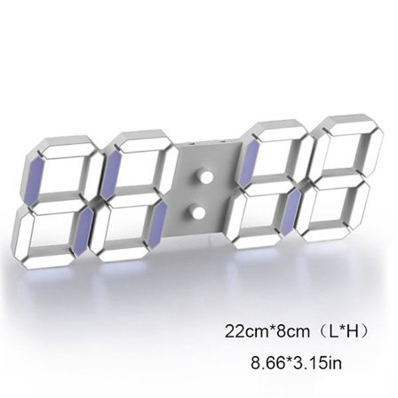 3D LED Digitalt Ur Væg Lysende Nat-tilstand Justerbar