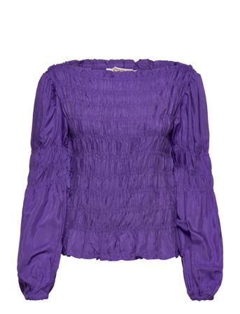 Crhenva Blouse Bluse Langærmet Lilla Cream