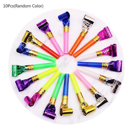 Bursdagsfløyte med 10 stk. Assorterte farger Utendørsspill Innendørsfest Sup