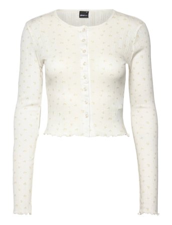 Gina Tricot Pointelle Cardigan - Cream - L