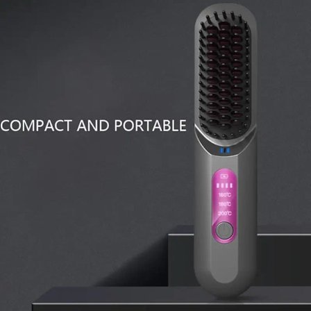 Trådløs fladbørste med keramiske plader og USB-C-opladning – hurtig opvarmning