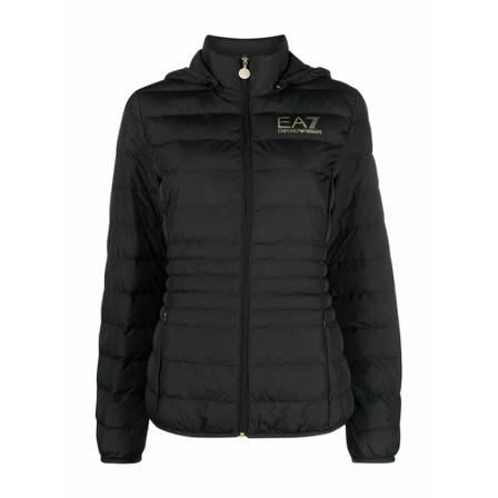 Emporio Armani Ea7, Down Jackets Zwart, Dames, Maat:XS