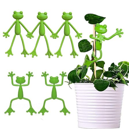 (5 stk.) Froskeplantestativ, Froskeplanteholder, Blomsterpotteklemmer for planteklatring, Søt og stabil støtte, Få plantene dine til å stå rettere