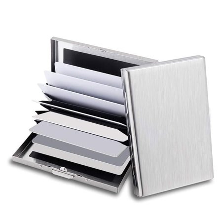 Kortholder i rustfrit stål - Sølv