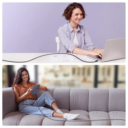 SiGN USB-C till USB-C Kabel 3m 100W - Svart