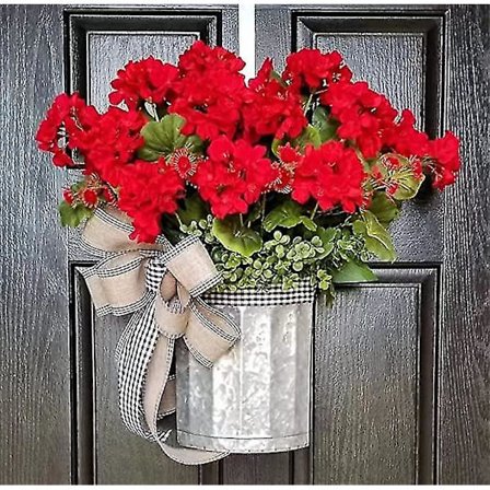 Geranium Spandau Dekorativ Garland, Hjemmedør Og Vindue Dekorativ Garland, Velkommen Smuk Forår 1 Stykke Rød