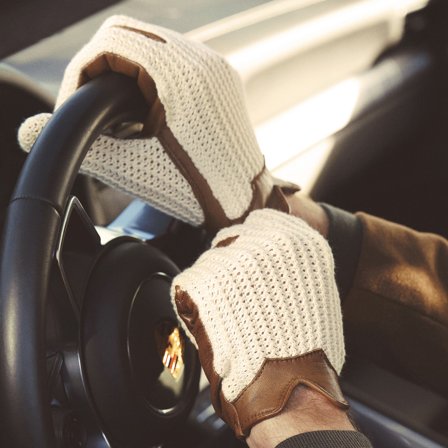 Guantes de cuero de oveja para conducir-Compatible con pantallas táctiles-Marrones Ezra para hombres - Guantes de conducir