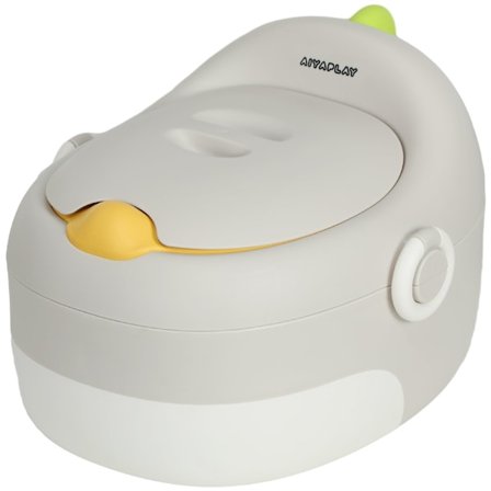 Rootz 3 i 1 børns potte - træningssæde - trin afføring - op til 50 kg - faux læder polstring - 38,4 cm x 33 cm x 25,2 cm - grå