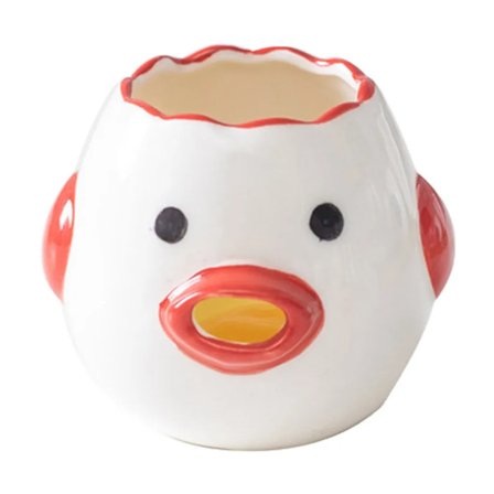 Eggeplommeutskiller Eggeplommeseparator Tegneserie Keramikk Eggefilter Kylling Bakeri Eggeplommeseparator Eggeplommeseparator Rød