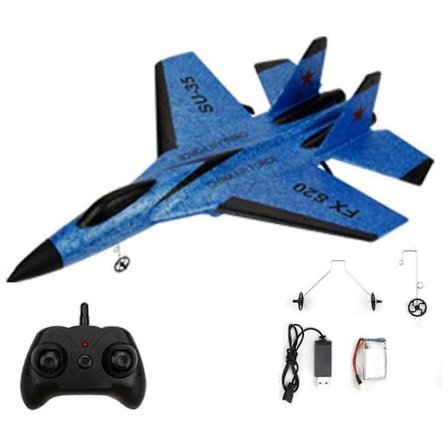 Fx620 RC Fly 2.4 GHz Fjernkontrollfly, 2-kanals RC Fly Utendørs Flyleker for Barn og Voksne med 2 Batterier