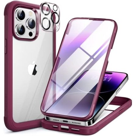 Miracase Glass Series Designad för iPhone 14 Pro Max Case 6,7 tum, [2023 Upgrade] Bumper Case med inbyggd 9H härdat glas Scr