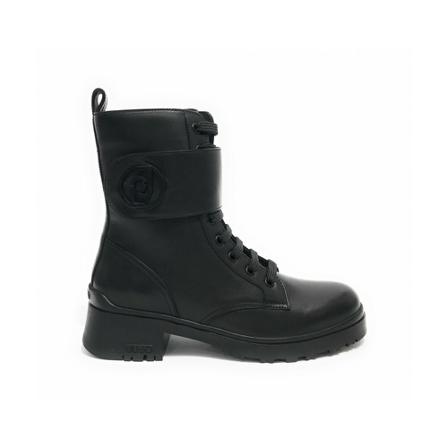 Liu Jo, Schoenen Nieuwe Nancy Bootie in zwart leer D22Lj 18 Sf 1015 Zwart, Dames, Maat:35 EU