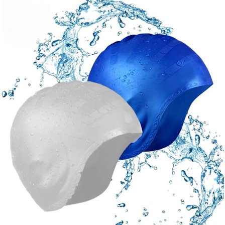 2-pack simmössa, öronhätta simmössa badmössa silikon vattentät, med öronproppar för unisex vuxna kvinnor män