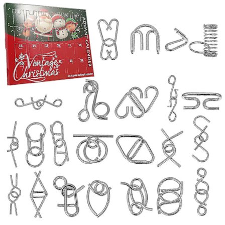 24 stk Julekalender Blind Box Ring Puslespil IQ Legetøj Puslespil Hjerne Spil Børnegave
